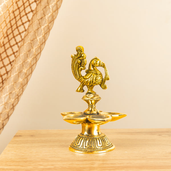 Anna Pakshi Vilakku with Five Separate Wicks