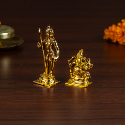 Bronze Bala Vinayagar and Murugan