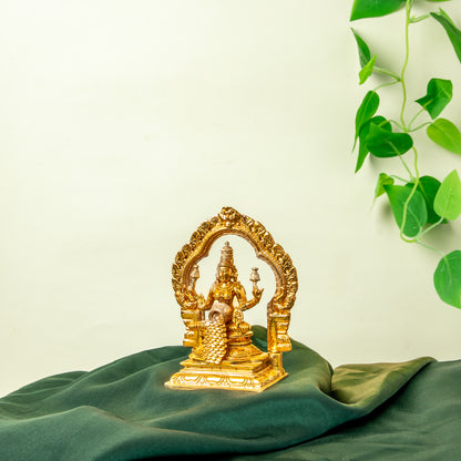 Bronze Gubera Lakshmi  with Prabhavali  5"