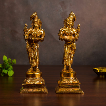 Bronze Paavai Vilaku Jodi ( Pair) 6"