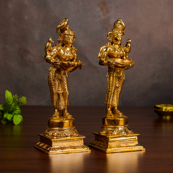 Bronze Paavai Vilaku Jodi ( Pair) 6