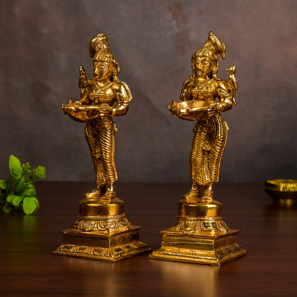Bronze Paavai Vilaku Jodi ( Pair) 6