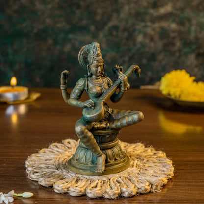Antique Finished  Saraswathi Devi