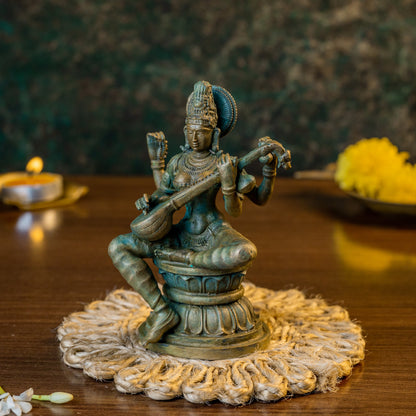 Antique Finished  Saraswathi Devi