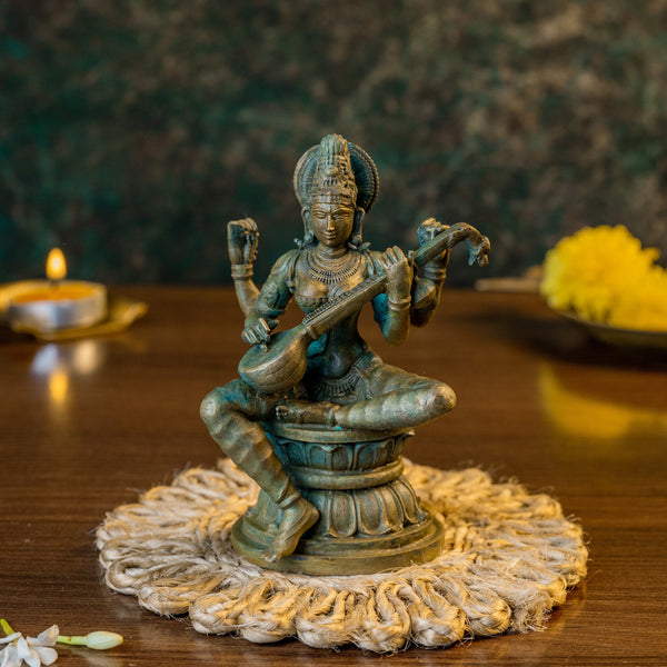 Antique Finished  Saraswathi Devi