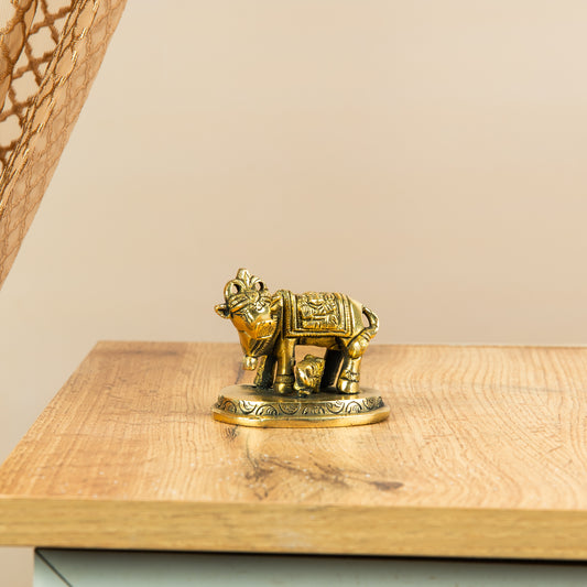 Kamadhenu Cow & Calf  Gift in Jute Bag