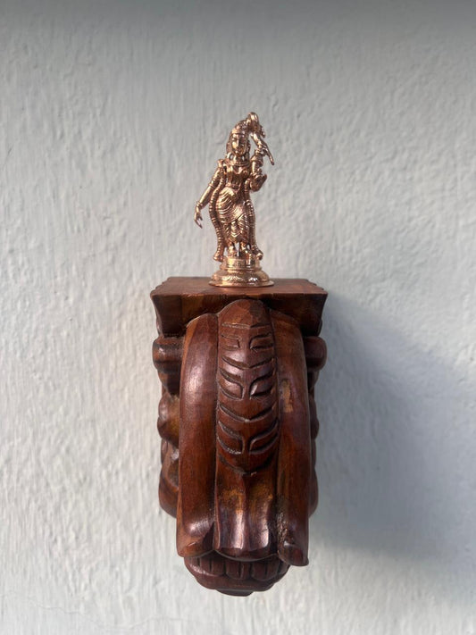 Bronze Aandal - Placed on Wooden Wall Bracket